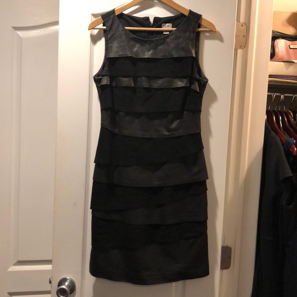Cache genuine leather and suede dress black